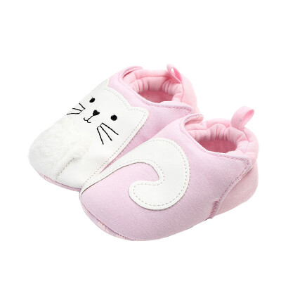 

Newborn First Walkers Baby Girl Boy Shoes Cotton Cartoon Print Soft Soled Non-slip Footwear Baby Shoes Christmas Gift