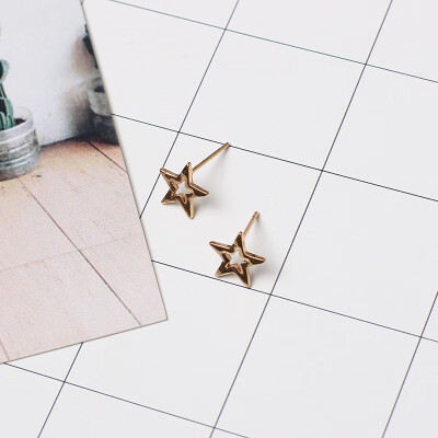 

In 2019 the new brand design five-pointed starry stud earrings is simple for women