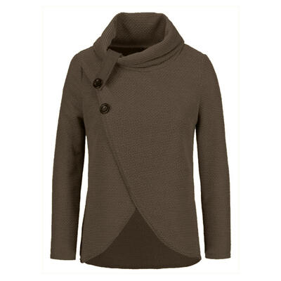 

Vintage Heaps Collar Women Autumn Knitted Sweater Long Sleeve Loose Tops