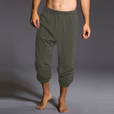 

Gobestart Mens Summer New Style Simple And Fashionable Pure Cotton And Linen Trousers