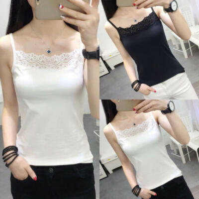 

Women Lace Strappy Sleeveless Camisole Vest Tank Top Casual Tops T-shirt Clothes