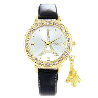 

Watch ladies fashion pendant watch Eiffel Tower pattern casual quartz watch