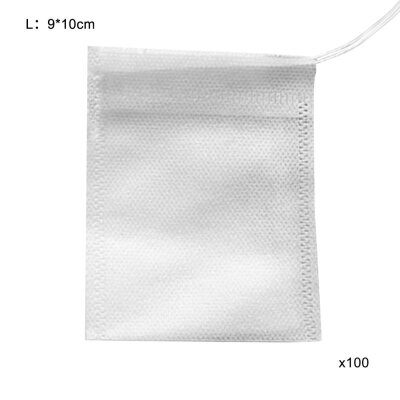 

100Pcs Ultra Thin Disposable No-woven Drawstring Tea Bag Mesh Filter Strainer