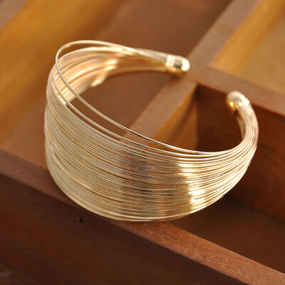 

Trend of Multiple Wire C-type Bracelet Female Models Open Metal Hand Jewelry Western Style Hot Selling