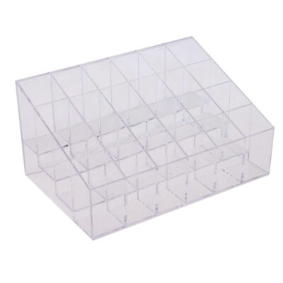 

Clear Acrylic 24 Lipstick Makeup Nail Varnish Cosmetic Holder Storage Organize