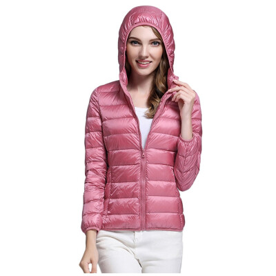 

Toponeto Women Casual Light Outerwear Solid Hooded Zippers Pocket Coat Down Jackets