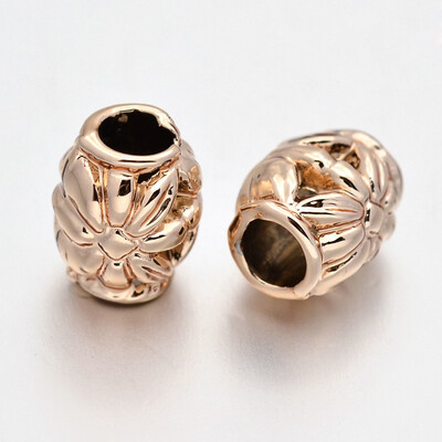 

Cadmium Free & Nickel Free & Lead Free Unfading Alloy European Beads Large Hole Barrel Beads Rose Gold 9x8mm Hole 4mm