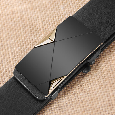 

Guangzhou toothless automatic buckle mens belt leather business belt two-layer leather custom laser spot