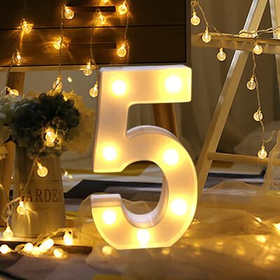 

Gobestart Alphabet LED Digital Lights Light Up White Plastic Digital Standing Hanging 0