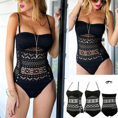 

Sexy Women Bikini Bandage Push Up Swimwear Lace One Piece Swimsuit Bathing Beachwear Bodysuit