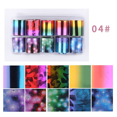 

Toponeto Nail Transfer Paper Mirror Dazzle Color Lace Star Gel Nail Transfer Paper