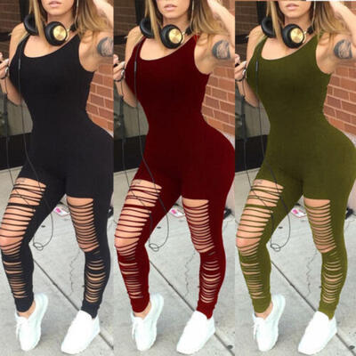 

USA Women Casual Bodycon Romper Jumpsuit Club Bodysuit Long Pants Party Clubwear