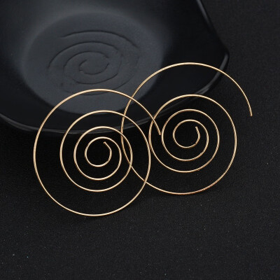 

EK238 Hot Statement Brincos Hyperbole Spiral Stud Earring for Women Punk Sexy Jewelry Round aretes Pendientes Boho Party Gift