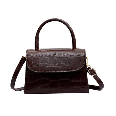 

Retro Women Stone Grain Solid Color Faux Leather Tote Croosbody Shoulder Bag