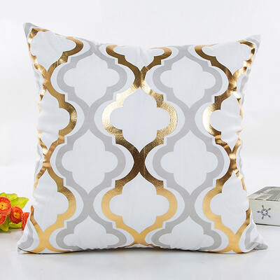 

New Gold Stamping Throw Pillow Covers Sofa Bedroom Car Office Cushion Case Decor