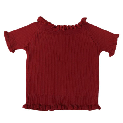 

Women Summer Sexy Fashion Casual Off-shoulder Ruffled Slim Fit Short Sleeve Knitwear