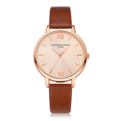 

Fashion Womens Watch Rose Gold Dial Leather Strap Wristwatch Ladies Watches Simple Casual Quartz Clock Relogio Feminino