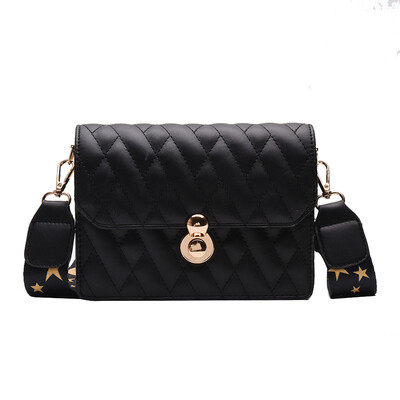 

The new little girl summer style fashion fresh one shoulder oblique satchel ins rhomboid broadband small square bag