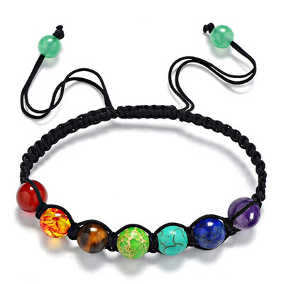 

Stylish Chic Mutil-color Beads Bracelets Adjustable Braided Rope Prayer Balance