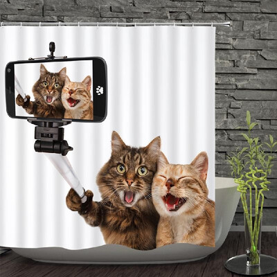 

Shower Curtain Pet Decorative Bath Curtains Waterproof Polyester Fabric Anti-mildew Bathroom Curtains for Bathtub Showers