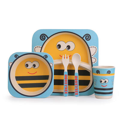 

Cute Cartoon Animal Feeding Plate Set Children Tableware wBowl Fork Spoon