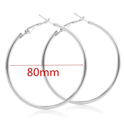 

40mm 60mm 70mm 80mm Exaggerate Big Smooth Circle Hoop Earrings Brincos Simple Party Round Loop Earrings for Women Jewelry