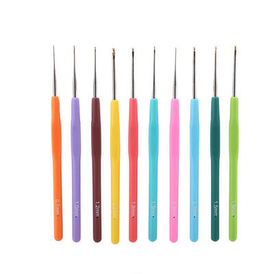 

Greensen 10pcs Multicolor TPR Silicone Handle Aluminum Knitting Needles Crafts Crochet Hooks Kit Set