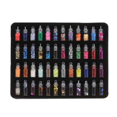 

Nail Art Glitter Dust Powder Set Sparkling Eyeshadow Face Glitter Powder Sequins 48 Colors