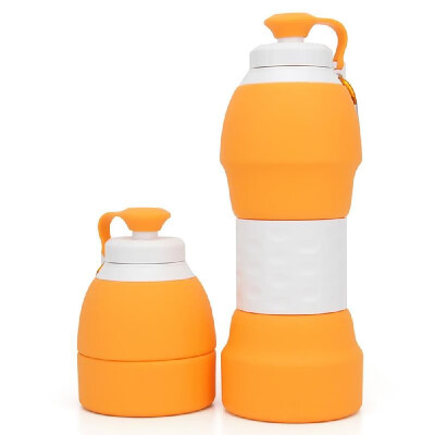 

580ml Collapsible Silicone Water Bottle with Carabiner for Cycling Gym Hiking Camping Travel Office