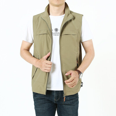 

Toponeto Fashion Men Casual Solid Outdoor Quick-drying Vest Jacket Tops Blouse