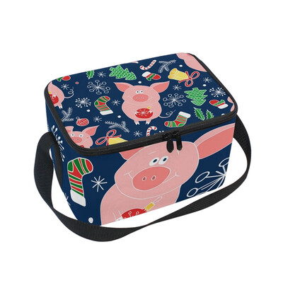 

ALAZA Lunch Box Insulated Lunch Bag Large Cooler New Year Pig Tote Bag