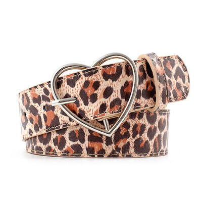 

Leopard Print Waistband Women Casual Waist Belts Pants PU Leather Strap