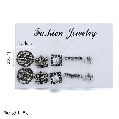 

Vintage Retro Crystal Earrings For Women Boucle Doreille Jewelry Bohemian Stud Earring Set Fashion Jewelry Gift