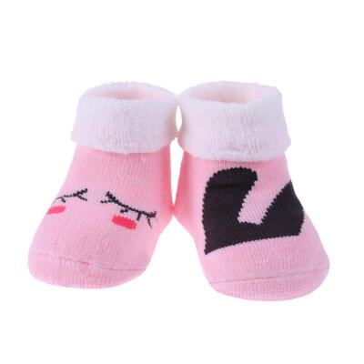 

1 Pair Newborn Baby Cotton Winter Girls Boys Loop Pile Cartoon Kids Socks