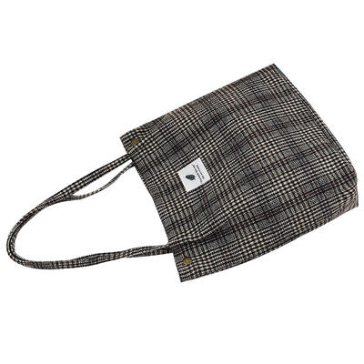 

Girls Plaid Print Shoulder Handbags Women Shopping Totes Top-Handle Bags