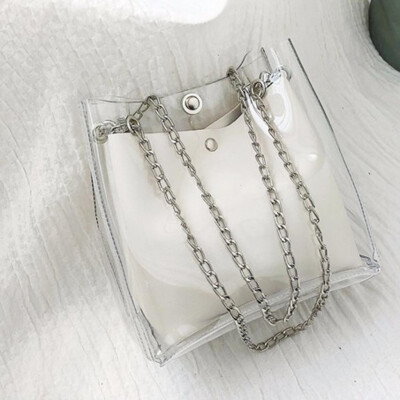 

Tailored Women Small Transparent Bucket Bags Chain Bag Totes Compound Mini Bag