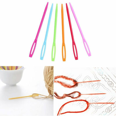 

Siaonvr 100pcs Plastic Sewing Needles for Kid Wool Cross Stitch Knitting Crochet 7cm