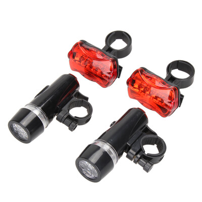 

2X 5LED Lamp Bike Bicycle Cycling Front Head Light Rear Safety Flashlight