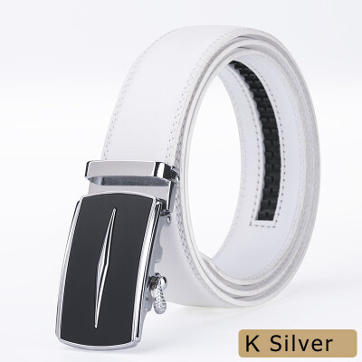 

new alloy automatic buckle belts for men white male real genuine leather belt for business cinturones para hombre cuero 2019