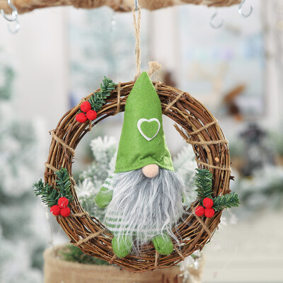 

〖Follure〗Christmas Rattan Ring Pendant Rattan Pendant Home Christmas Window Decoration