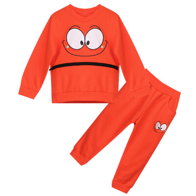 

Kids Baby Boy Girls Suits Tracksuit Cartoon Face Top Harem Pant Outfit