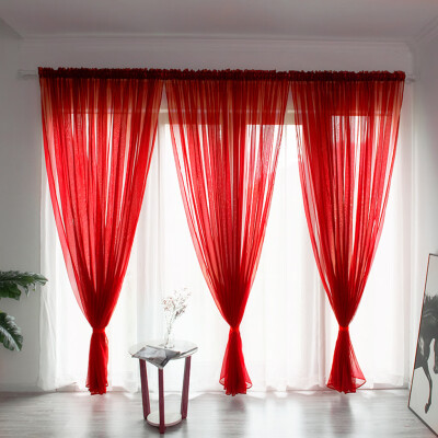 

Gobestart Leaves Sheer Curtain Tulle Window Treatment Voile Drape Valance 1 Panel Fabric