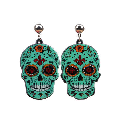 

New Women New Style Vintage Personality Halloween Party Skull Shape Acrylic Dangle Earrings