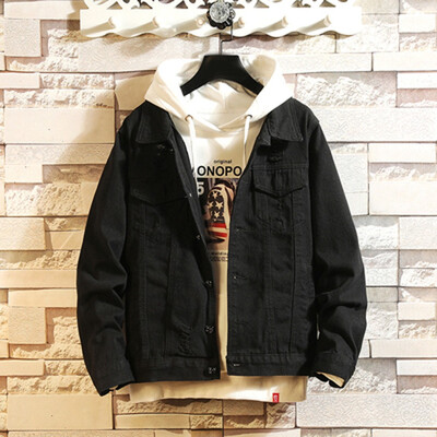 

Toponeto Mens New Fashion Autumn Winter Casual Hole Denim Jacket Long Sleeve Coats