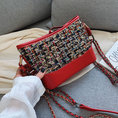 

Ins early autumn leisure bag retro chain bag new 2019 fashion woven shoulder bag Messenger bag