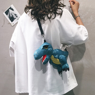 

Cartoon small bag female 2019 new Korean fashion cute ugly cute dinosaur shoulder Messenger bag personality girl bag