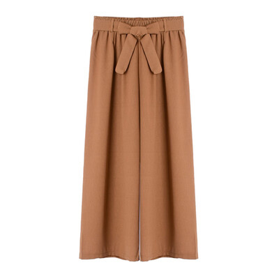 

Causal Women Autumn Pants Drawstring Wide Leg Pants Loose Straight Trousers