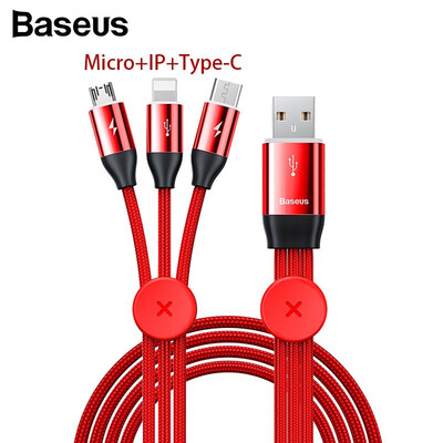 

Baseus Car Co-sharing 3 in 1 Cable USB For MLT 35A 1m Black Red