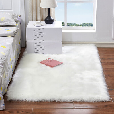 

Long Plush Ultra Soft Fluffy Rugs Rectangle Shape Faux Sheepskin Wool Carpet Rug for Living Room Bedroom Balcony Floor Mats