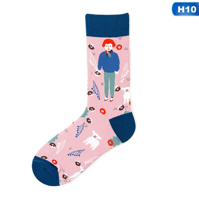 

2019 Mens Women Socks Couple socks Funny Creative illustration Socks Mid tube socks